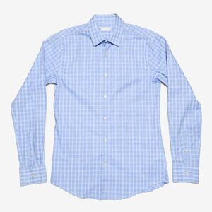 Tiger of Sweden Size 37 / 14.5 Slim Fit Shirt Light Blue Checker